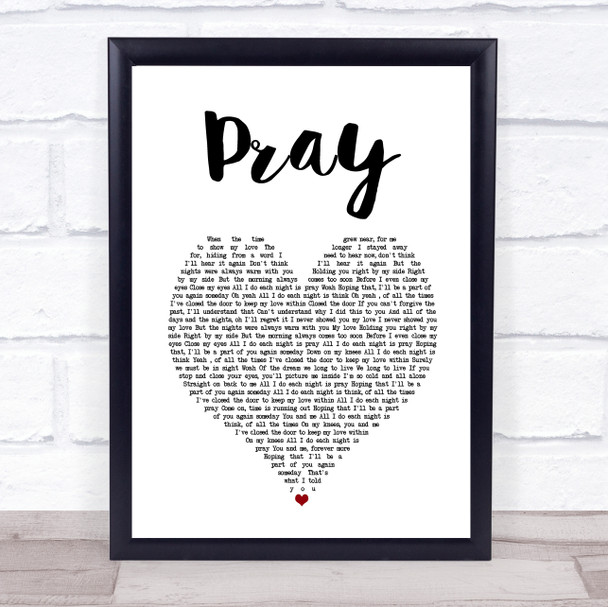 Take That Pray White Heart Song Lyric Music Poster Print