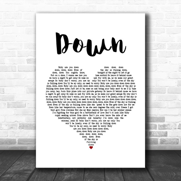 Jay Sean Down White Heart Song Lyric Music Poster Print