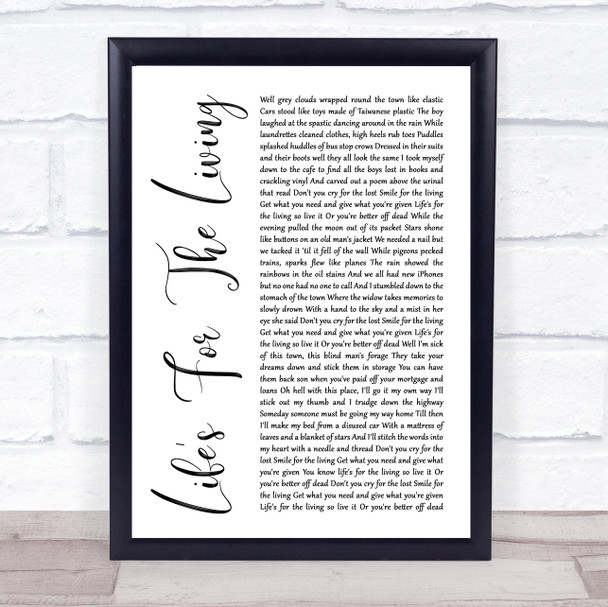 Passenger Life's For The Living White Script Song Lyric Music Poster Print