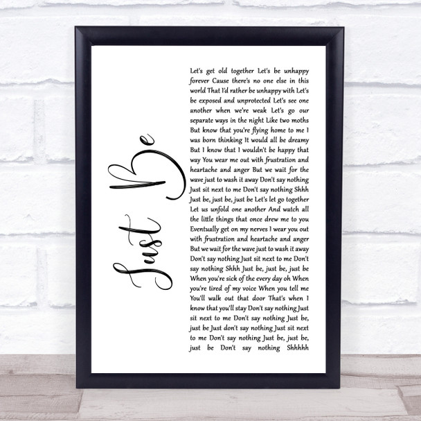 Paloma Faith Just Be White Script Song Lyric Music Poster Print