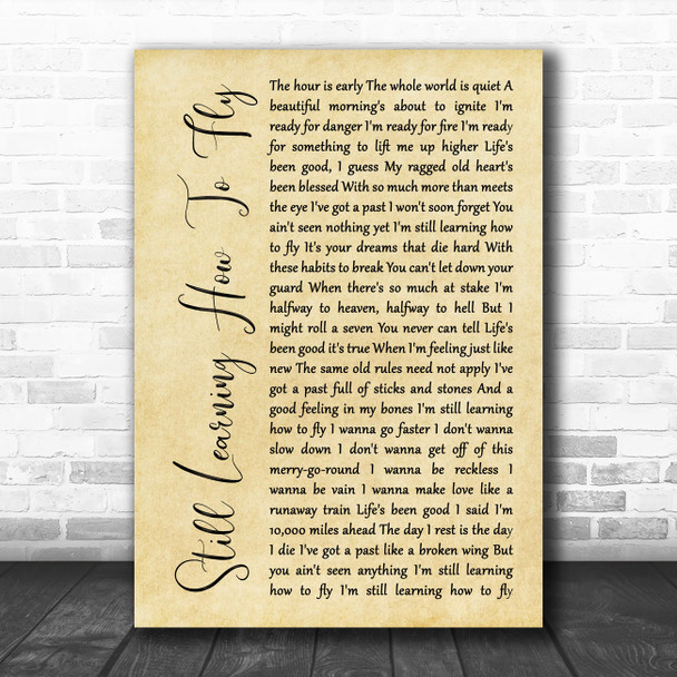 Rodney Crowell Still Learning How To Fly Rustic Script Song Lyric Music Poster Print