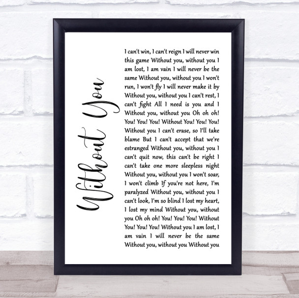 Thunder Love Walked In Rustic Script Song Lyric Music Poster Print
