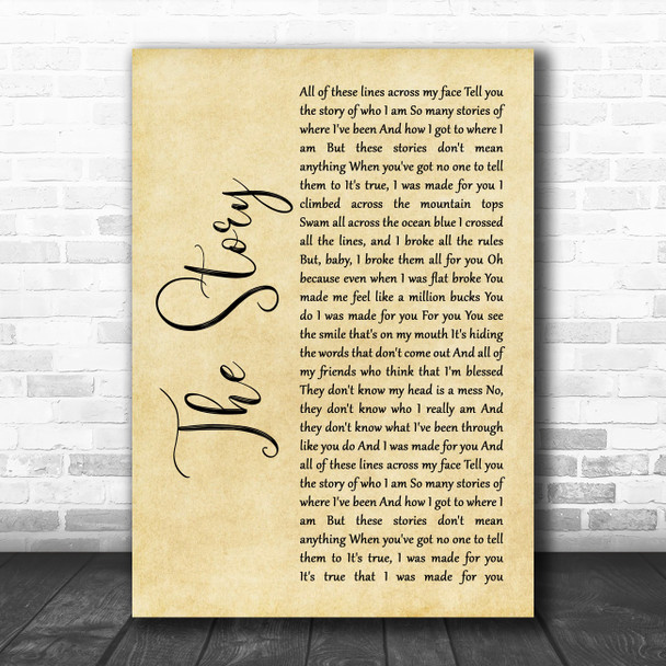 Brandi Carlile The Story Rustic Script Song Lyric Music Poster Print