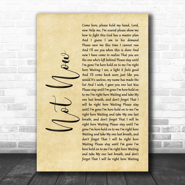 Blink-182 Not Now Rustic Script Song Lyric Music Poster Print