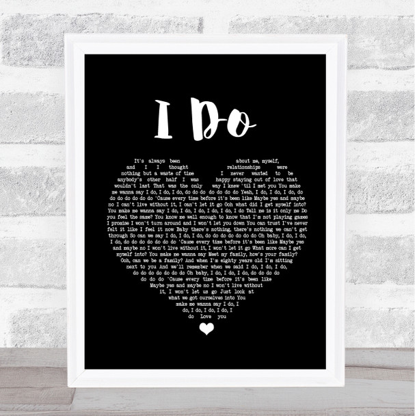 Colbie Caillat I Do Black Heart Song Lyric Music Wall Art Print