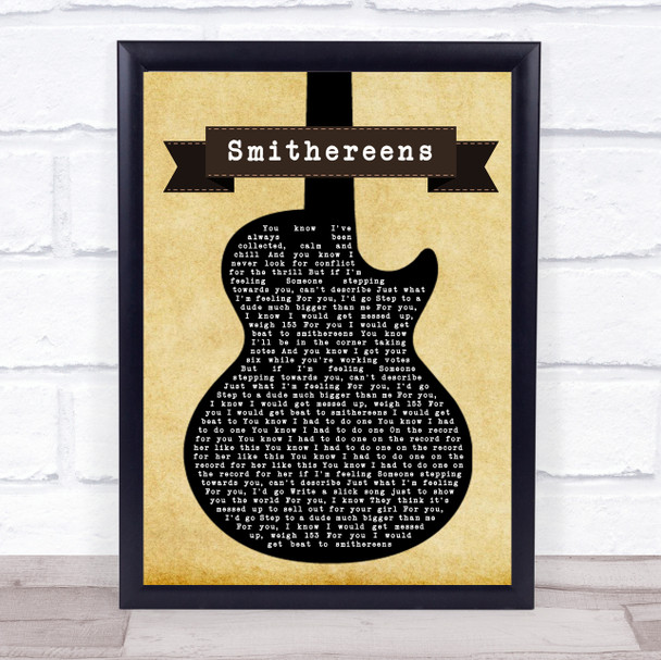 Twenty One Pilots Smithereens Black Guitar Song Lyric Print