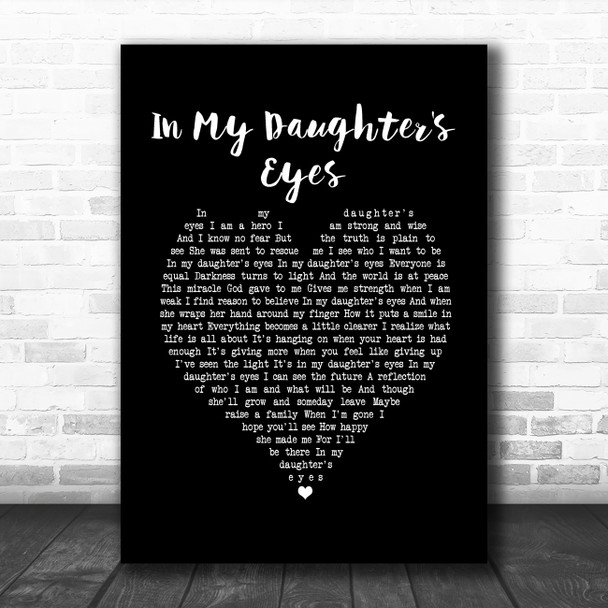 Martina McBride In My Daughter's Eyes Black Heart Song Lyric Print