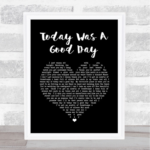 Lucy Spraggan Today Was A Good Day Black Heart Song Lyric Print