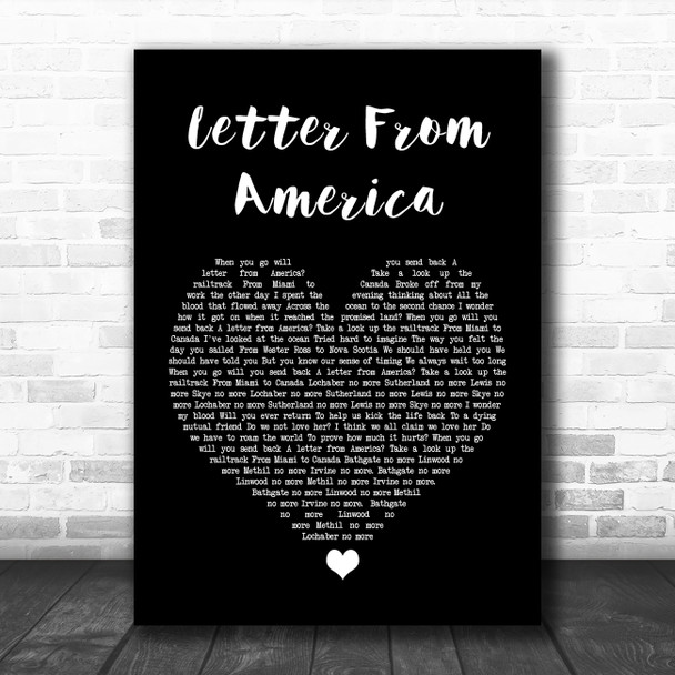 The Proclaimers Letter From America Black Heart Song Lyric Print