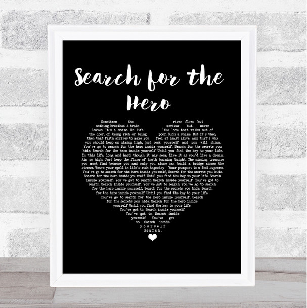 M People Search for the Hero Black Heart Song Lyric Print