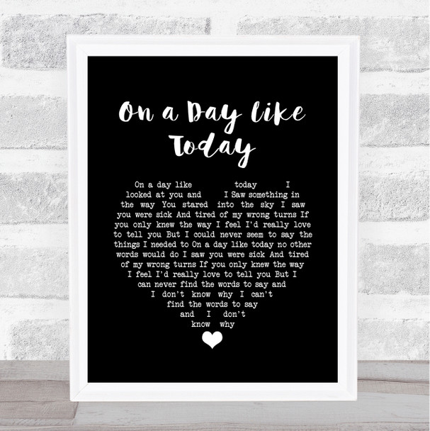 Keane On a Day Like Today Black Heart Song Lyric Print