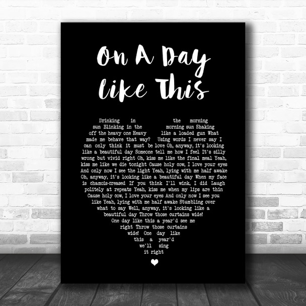 Elbow On A Day Like This Black Heart Song Lyric Print