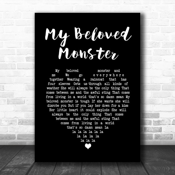 Eels My Beloved Monster Black Heart Song Lyric Print