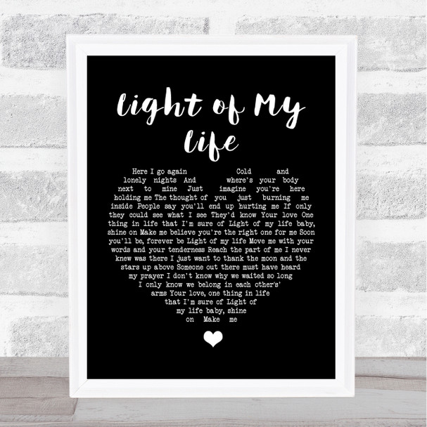 Louise Redknapp Light of My Life Black Heart Song Lyric Print