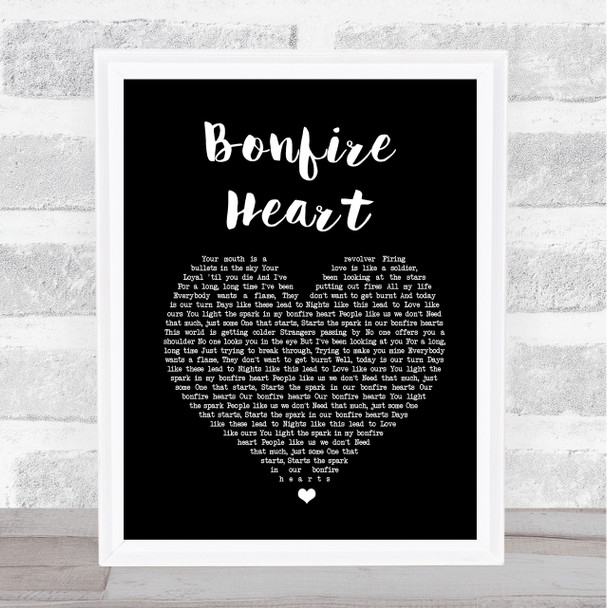 James Blunt Bonfire Black Heart Black Heart Song Lyric Music Wall Art Print