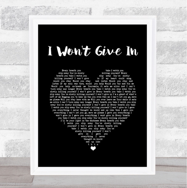 ASKING ALEXANDRIA I Won't Give In Black Heart Song Lyric Print