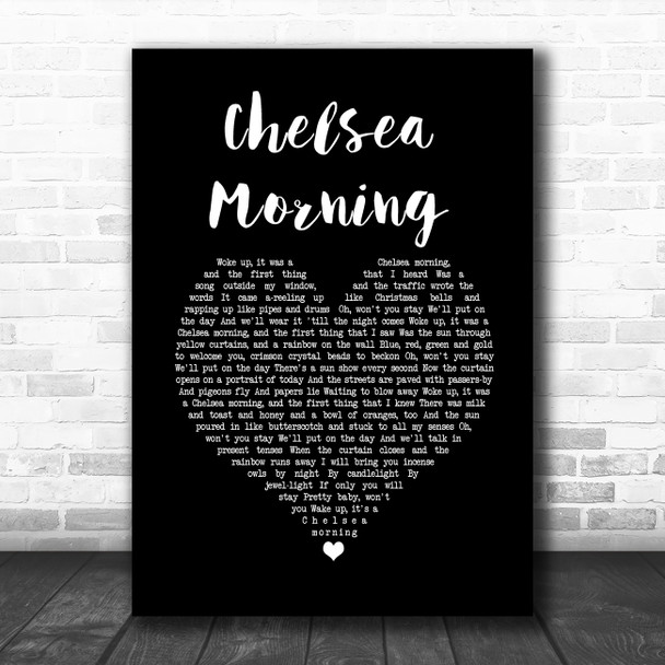 Joni Mitchell Chelsea Morning Black Heart Song Lyric Print