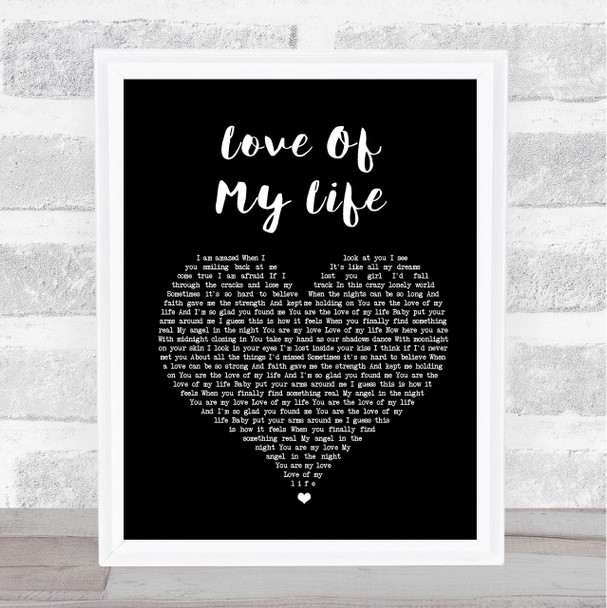 Jim Brickman Love Of My Life Black Heart Song Lyric Music Wall Art Print Jim Brickman Love Of My Life Black Heart Song Lyric Music Wall Art Print