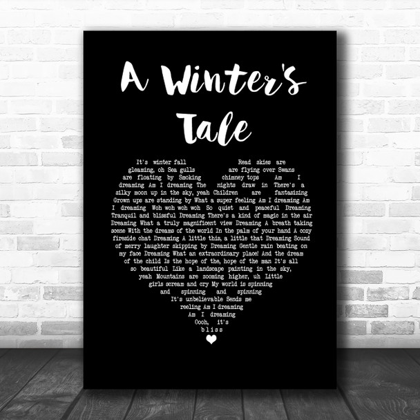 Queen A Winter's Tale Black Heart Song Lyric Print