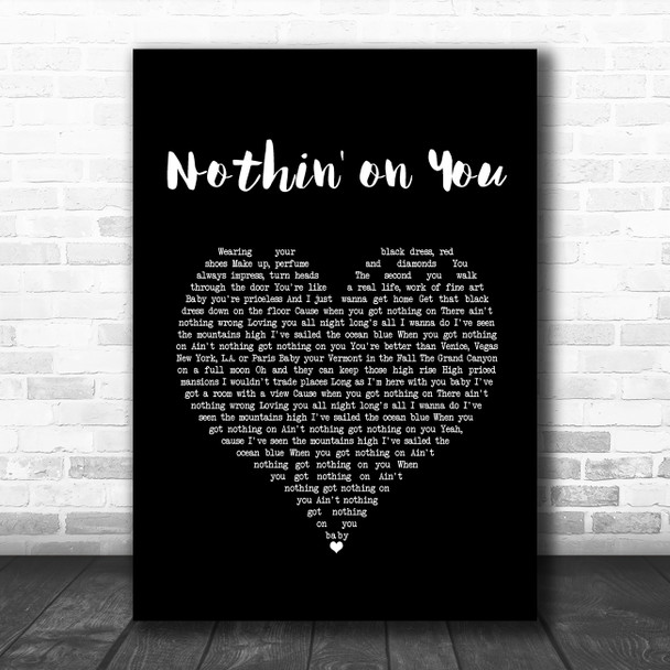Cody Johnson Nothin' on You Black Heart Song Lyric Print