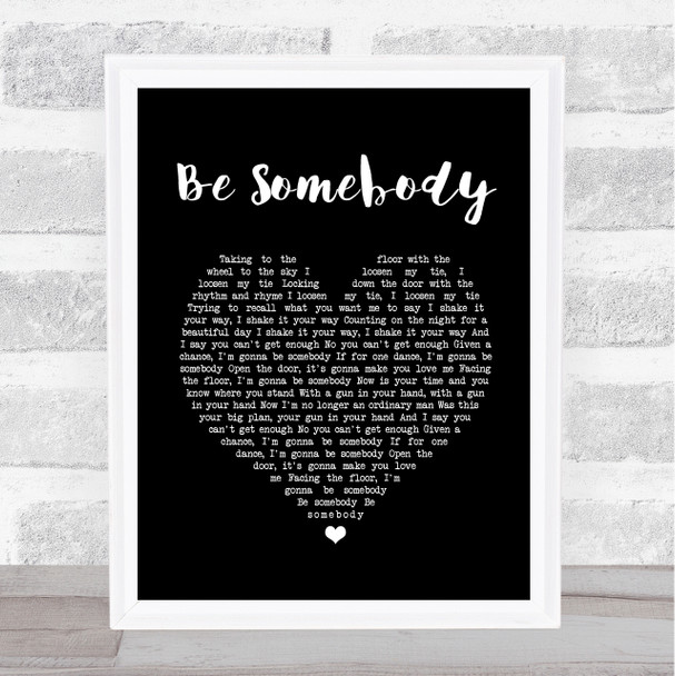 Kings Of Leon Be Somebody Black Heart Song Lyric Music Wall Art Print