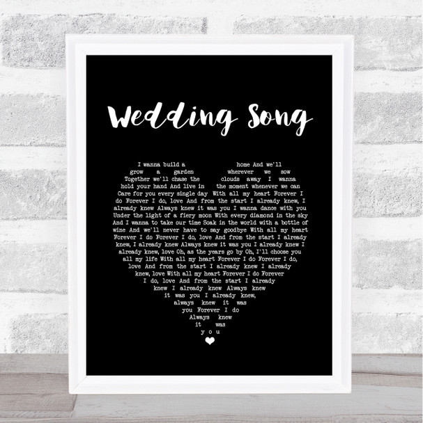 The Well Pennies Wedding Song Black Heart Song Lyric Print