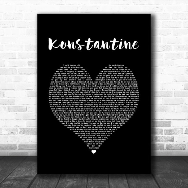 Something Corporate Konstantine Black Heart Song Lyric Print