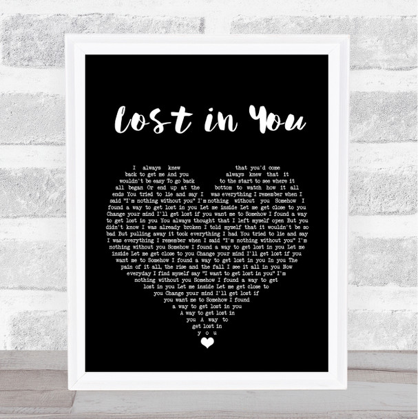 Three Days Grace Lost in You Black Heart Song Lyric Print