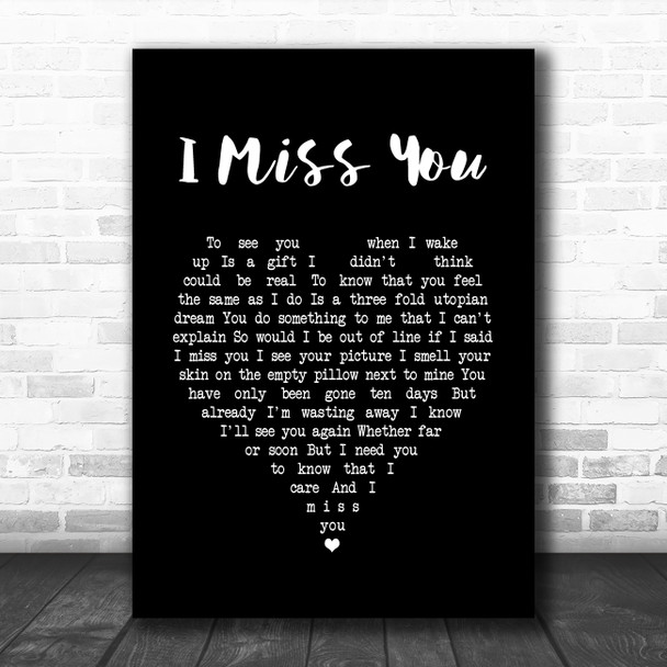 Incubus I Miss You Black Heart Song Lyric Print