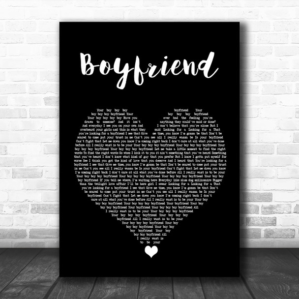 Big Time Rush Boyfriend Black Heart Song Lyric Print