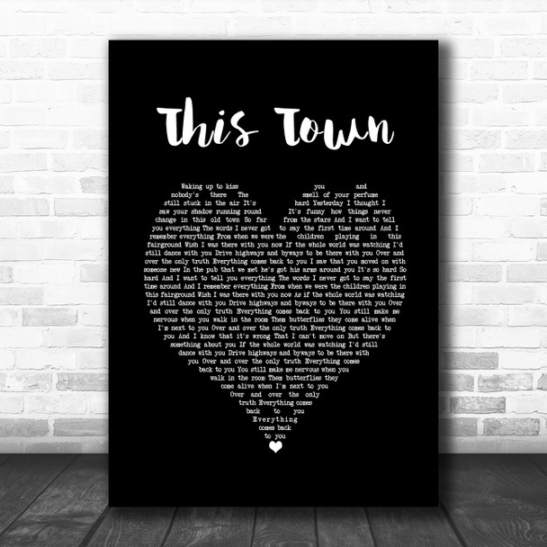 Niall Horan This Town Black Heart Song Lyric Print