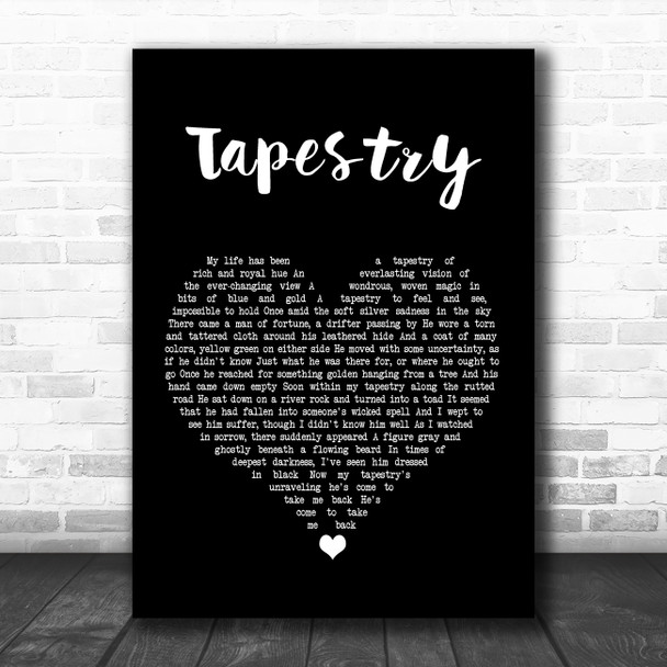 Carole King Tapestry Black Heart Song Lyric Print