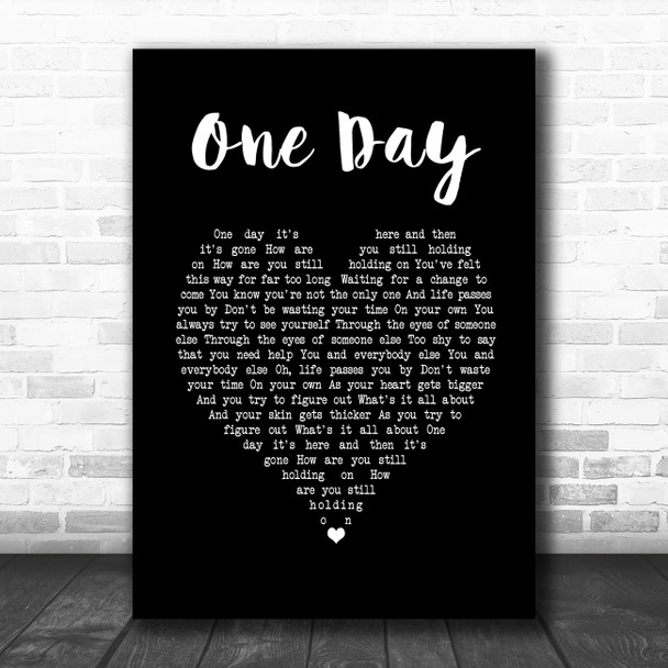 Kodaline One Day Black Heart Song Lyric Print