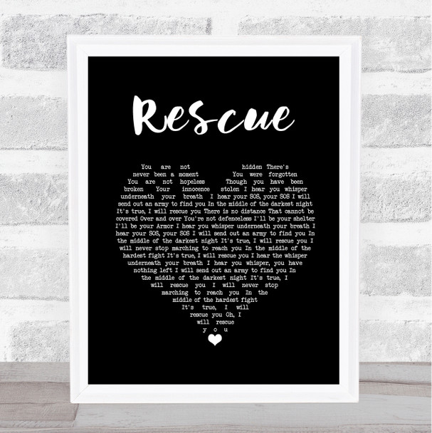 Lauren Daigle Rescue Black Heart Song Lyric Print