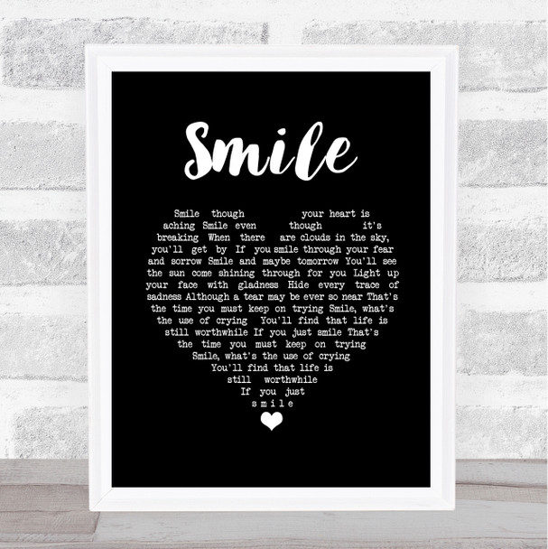 Westlife Smile Black Heart Song Lyric Print