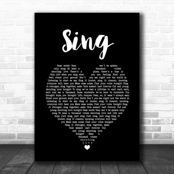 Gary Barlow & The Commonwealth Band Sing Black Heart Song Lyric Print