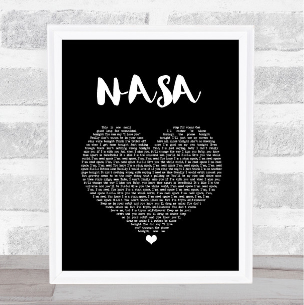 Ariana Grande NASA Black Heart Song Lyric Print Ariana Grande NASA Black Heart Song Lyric Print