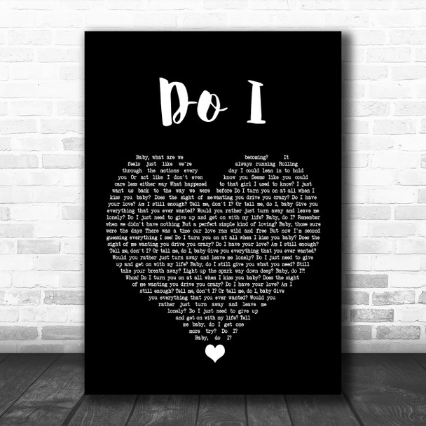 Luke Bryan Do I Black Heart Song Lyric Print