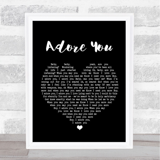 Miley Cyrus Adore You Black Heart Song Lyric Music Wall Art Print