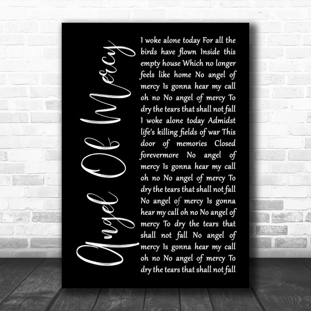 Black Label Society Angel Of Mercy Black Script Song Lyric Print