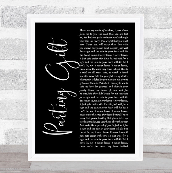 Our Hollow, Our Home Parting Gift Black Script Song Lyric Print