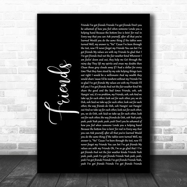 Shalamar Friends Black Script Song Lyric Print