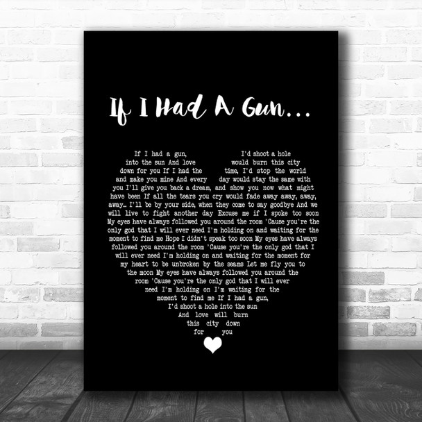Noel Gallagher If I Had A Gun Black Heart Song Lyric Music Wall Art Print