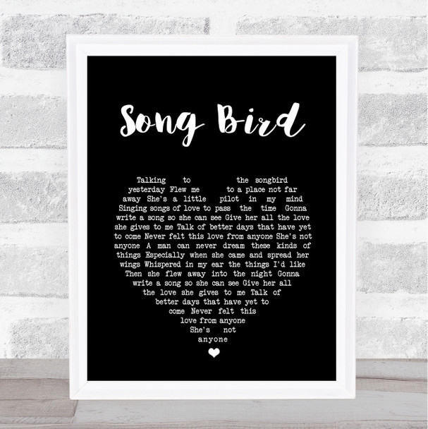 Oasis Song Bird Black Heart Song Lyric Music Wall Art Print