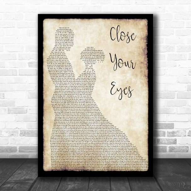 Michael Bublé Close Your Eyes Man Lady Dancing Song Lyric Print