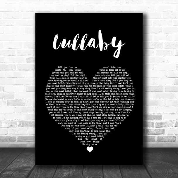 Sigala & Paloma Faith Lullaby Black Heart Song Lyric Music Wall Art Print