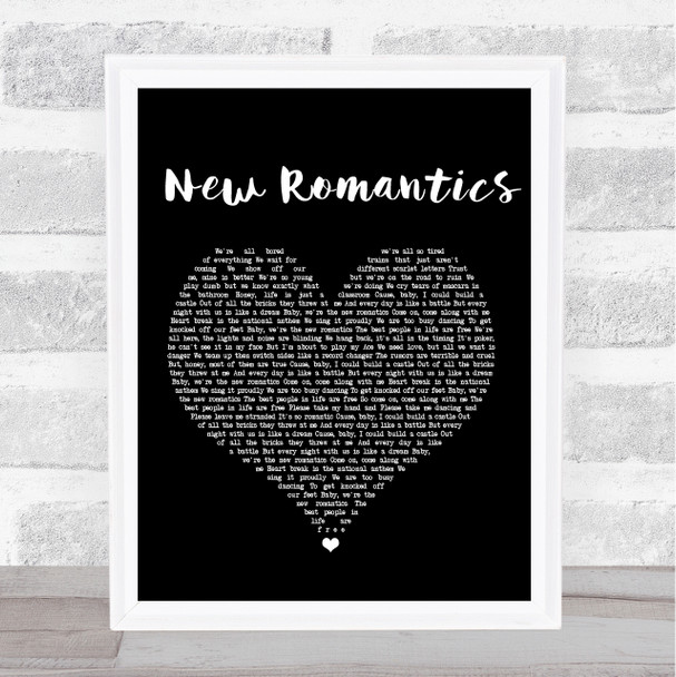Taylor Swift New Romantics Black Heart Song Lyric Music Wall Art Print