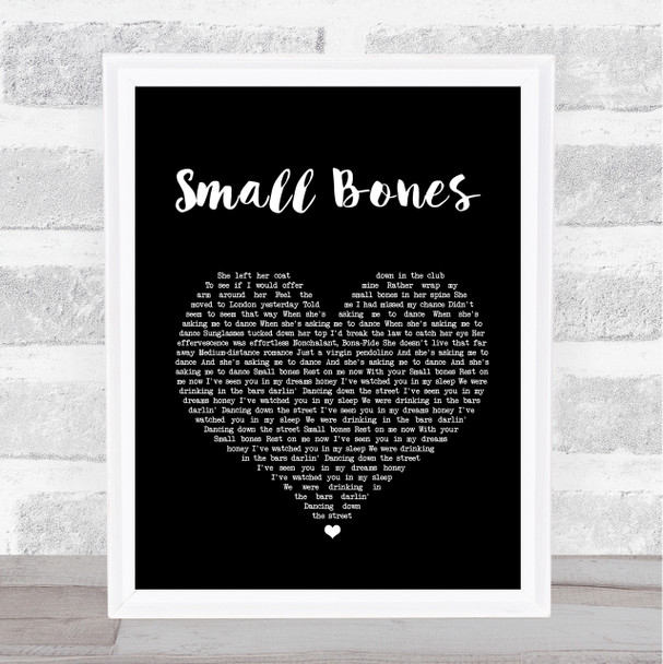 The Courteeners Small Bones Black Heart Song Lyric Music Wall Art Print