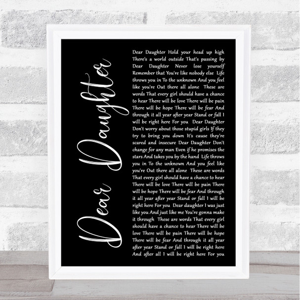 Halestorm Dear Daughter Black Script Song Lyric Music Wall Art Print