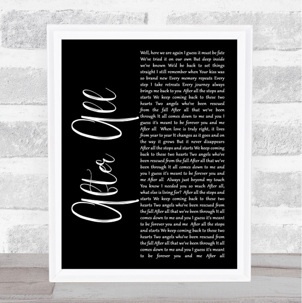 Cher After All Black Script Song Lyric Music Wall Art Print